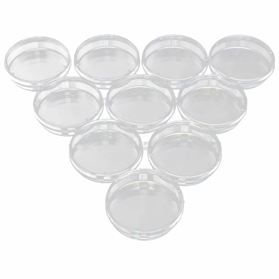 10 pezzi, Plastica di Petri, con Coperchio,MONOUSO Piastra di Petri Sterilizzata Trasparente, per Cultura di Laboratorio Lievito Batterico(70mm)