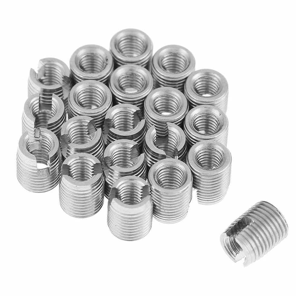 Inserto filettato autofilettante M3 x 6mm 20 pezzi acciaio inossidabile SUS303