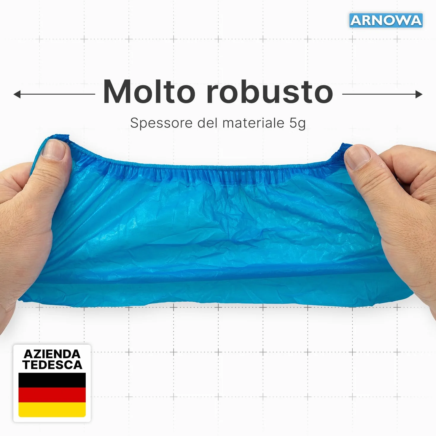 ARNOMED Copriscarpe Monouso Extra Forte in CPE Impermeabili Blu