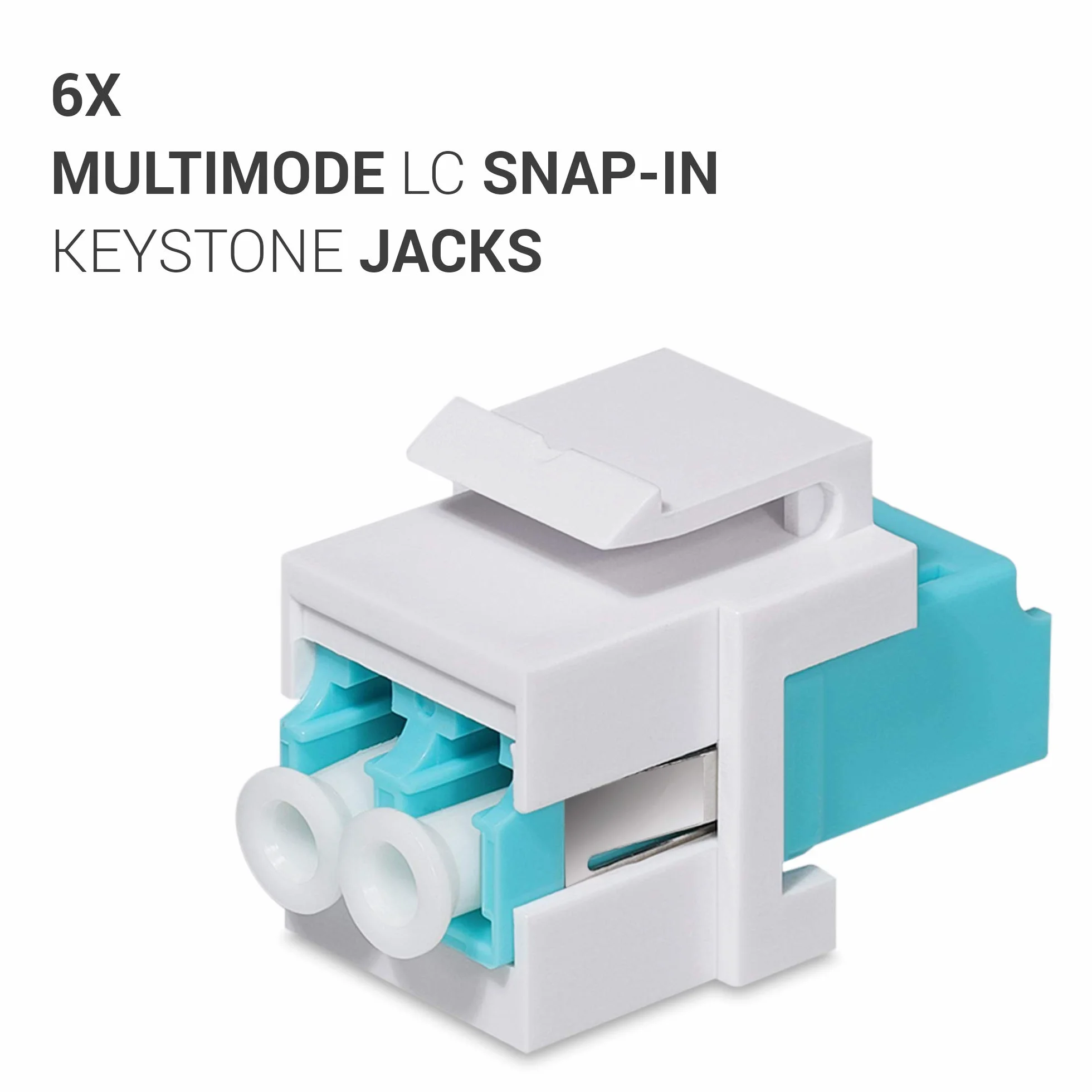 kwmobile 6x Moduli Keystone Multimodalità LC-LC Compatibile OM1 OM2 OM3 OM4 Cavi Fibra 50 62.5 µm