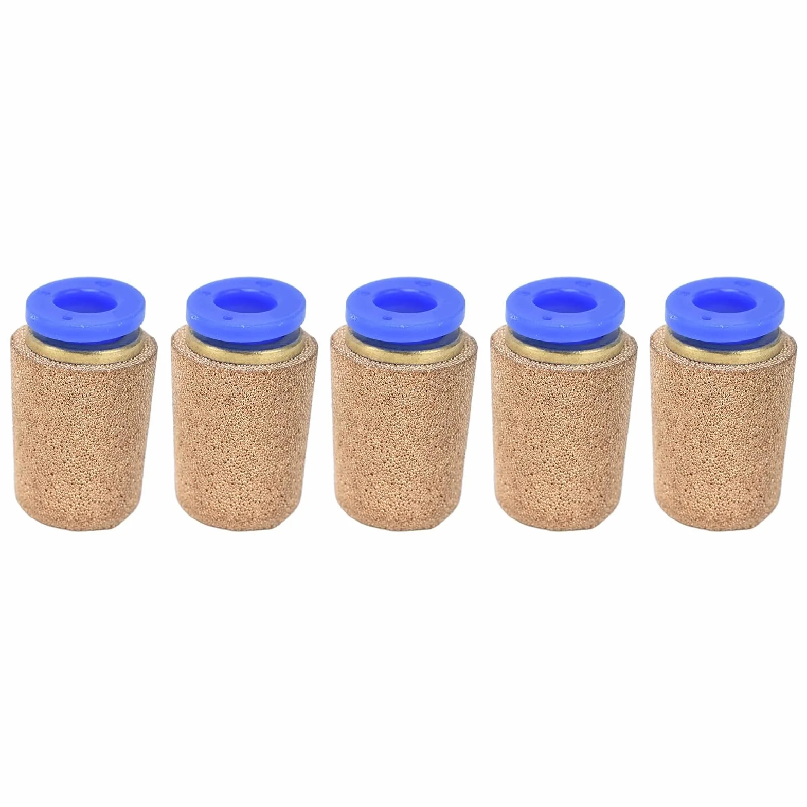 Silenziatori pneumatici 5 pezzi PSF-6 ottone per valvole aria compressa
