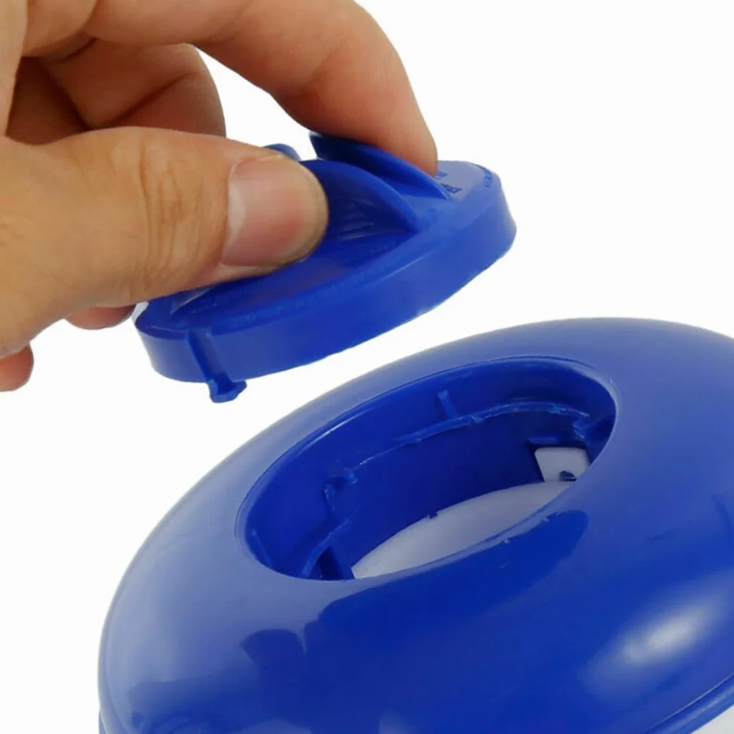 Dispenser galleggiante regolabile per piscina per compresse e pillole, dispositivo di auto-dosaggio per spa, piccole piscine, trattamento dell'acqua all'aperto, 12,4 cm