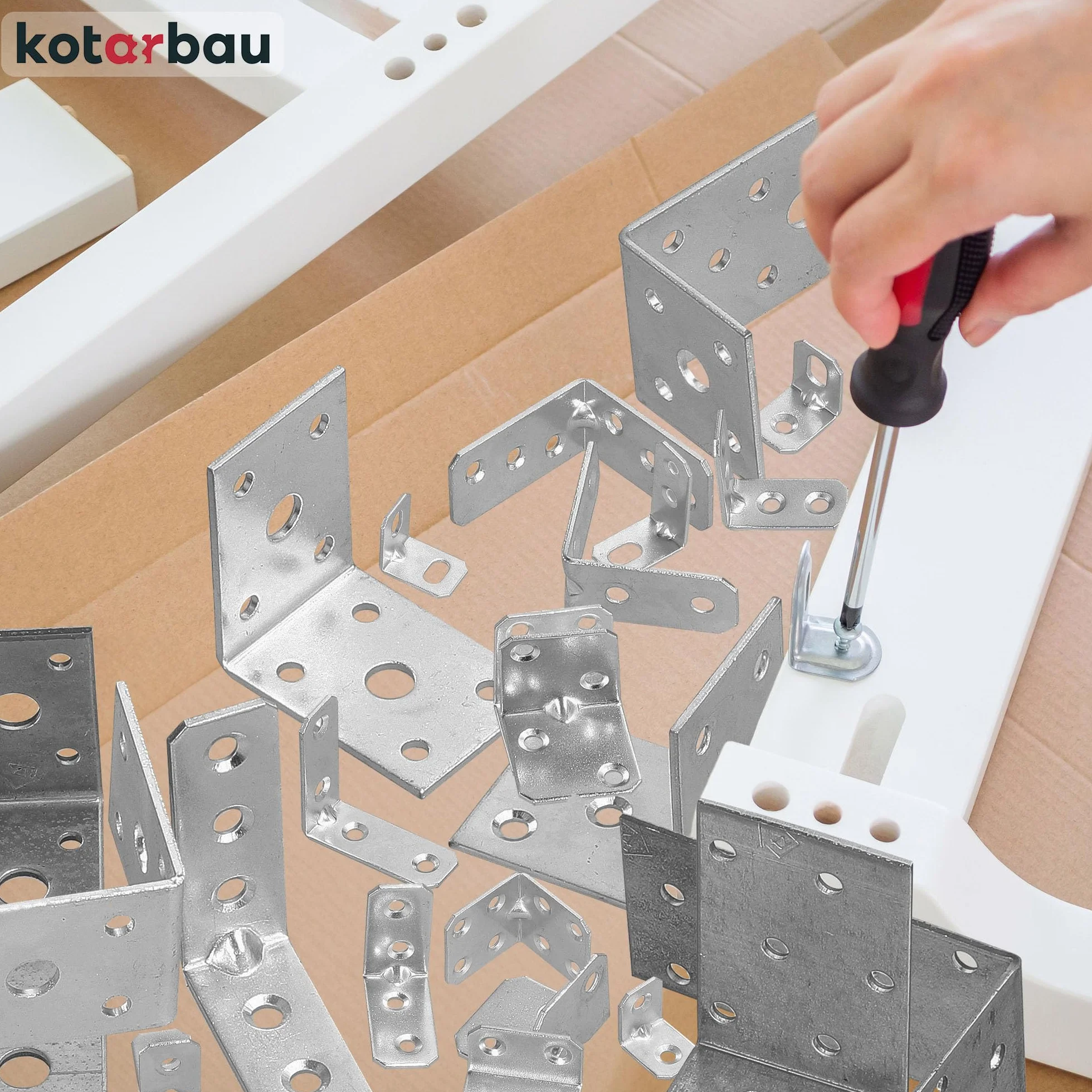 KOTARBAU Set 25 angoli regolazione 20x20x16 mm connettore angolare foro lungo