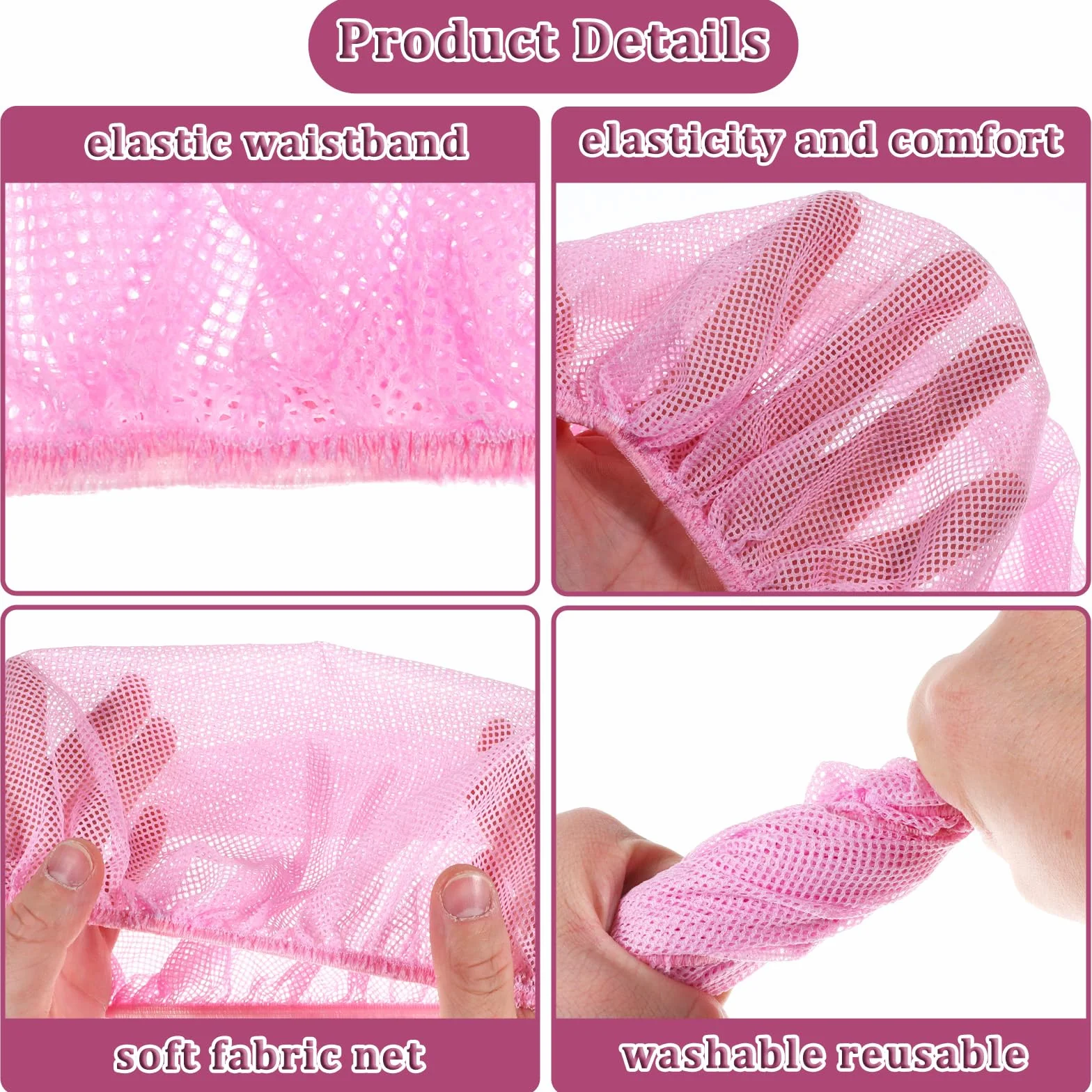 TIESOME Rete per capelli per dormire 4 pezzi Bonnet Sleep Cap regolabile per donne