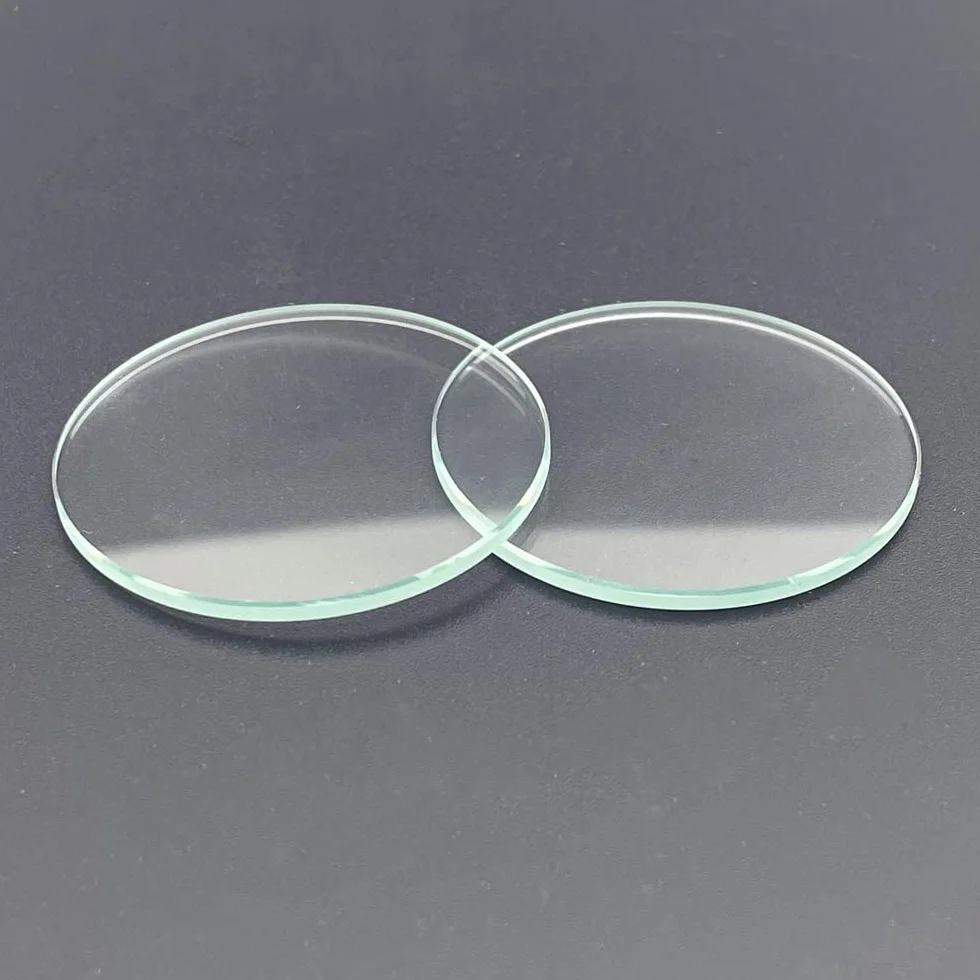 Vetro minerale rotondo piatto trasparente per orologio 30,5-45 mm spessore 1,0 mm 2 pezzi