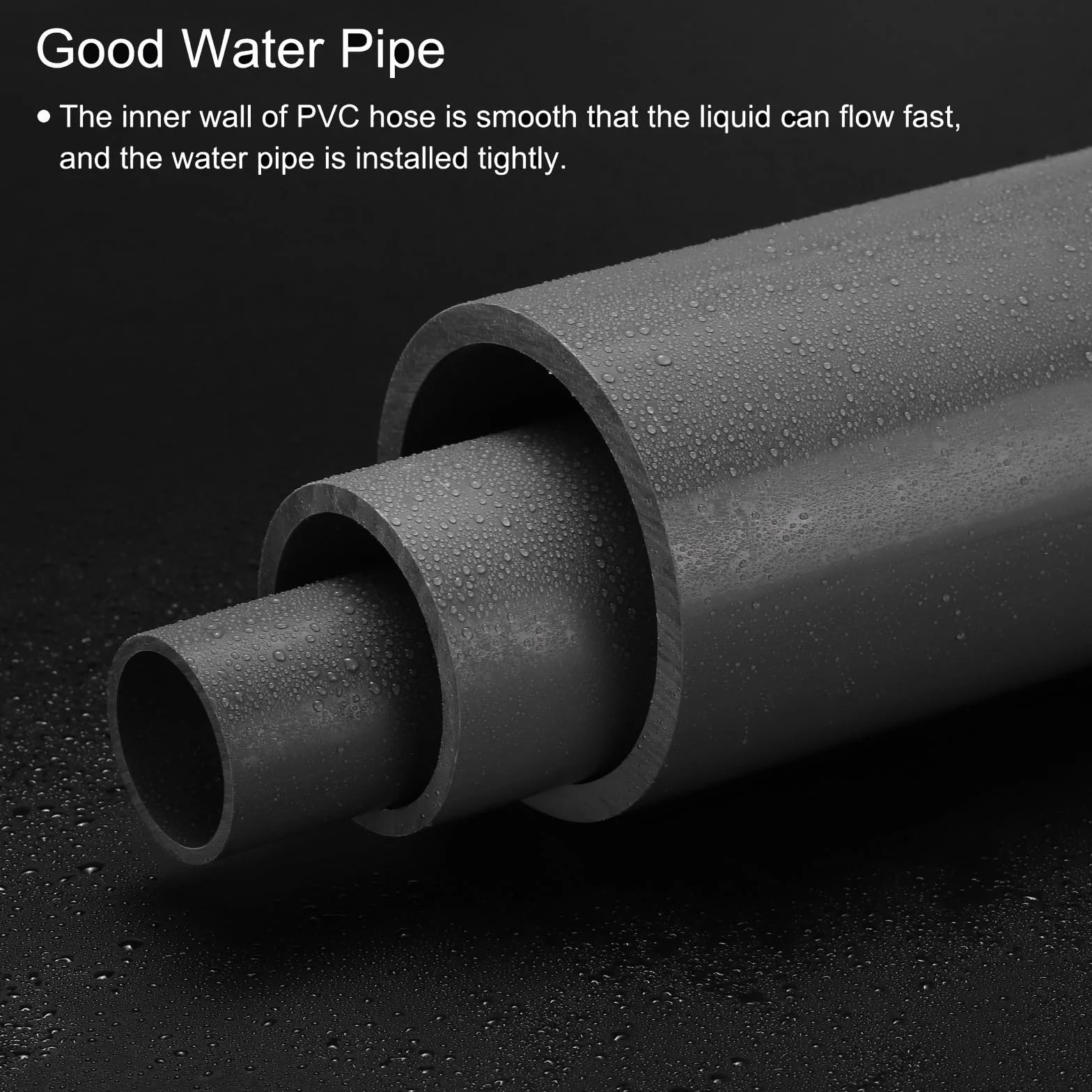 Tubo Rigido Rotondo in PVC 17,6mm ID 22mm OD 330mm Grigio Scuro Alta Resistenza per Tubi d'Acqua Guaina Cavi