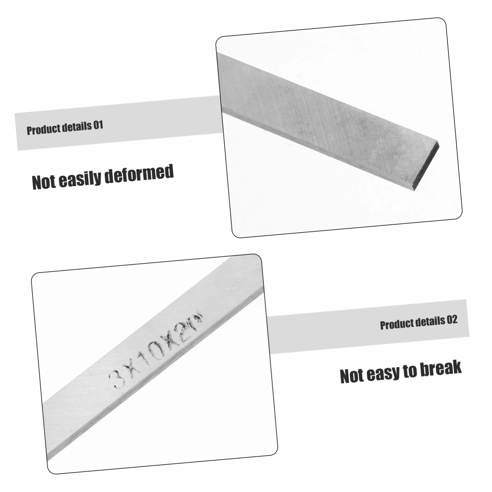 NUOBESTY Barra in Bianco 3x10x200mm per Artigianato e Fabbricazione Coltelli, Barra Piatta Metallo per Lavorazioni Fai da Te, Resistente e Versatile per Uso Professionale