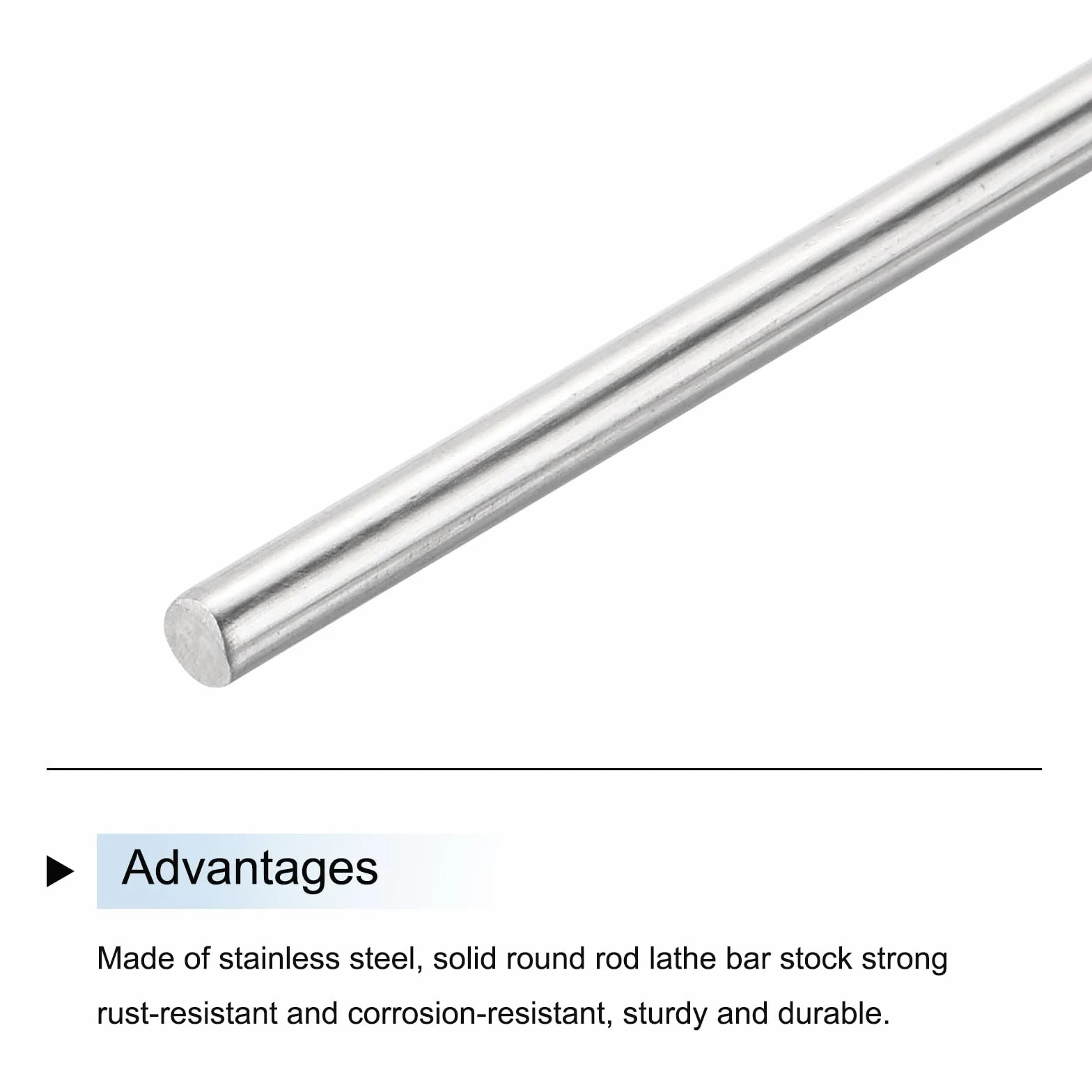 Asta Tonda in Acciaio Inossidabile 304 3mm x 100mm per Progetti Fai da Te