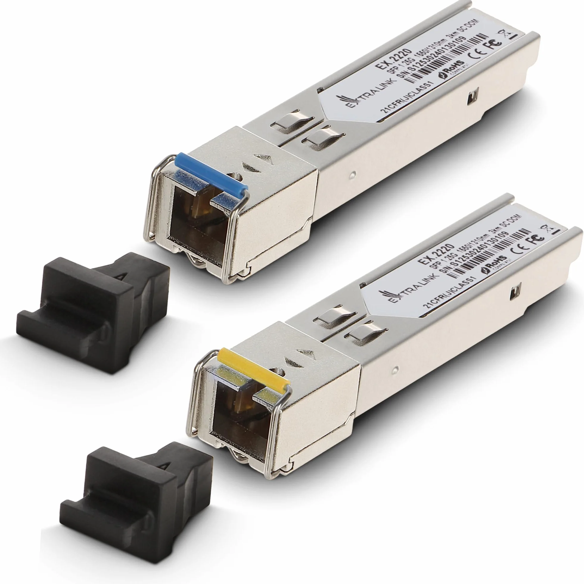 Extralink Modulo SFP WDM Singlemode 1,25G SC 1310/1550nm 3km Compatibile Ubiquiti UniFi Cisco Gigabit Ricetrasmettitore Switch Router