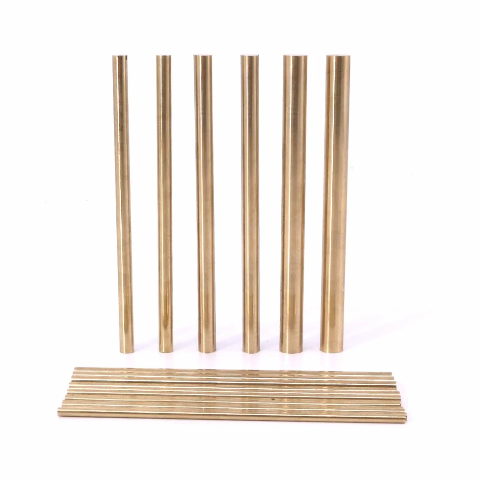Swpeet 18 pezzi assortiti in ottone massiccio tondo kit per tornio bar diametro 2 mm 8 mm lunghezza 100 mm