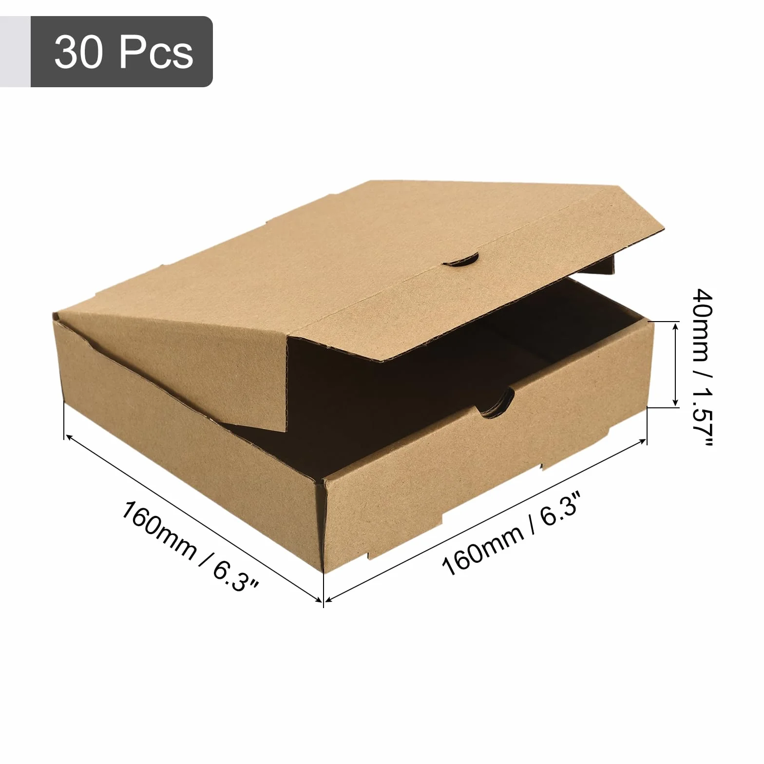 sourcing map Scatole per pizza 30 pezzi 15,2 x 15,2 cm carta di vacchetta ondulate marrone