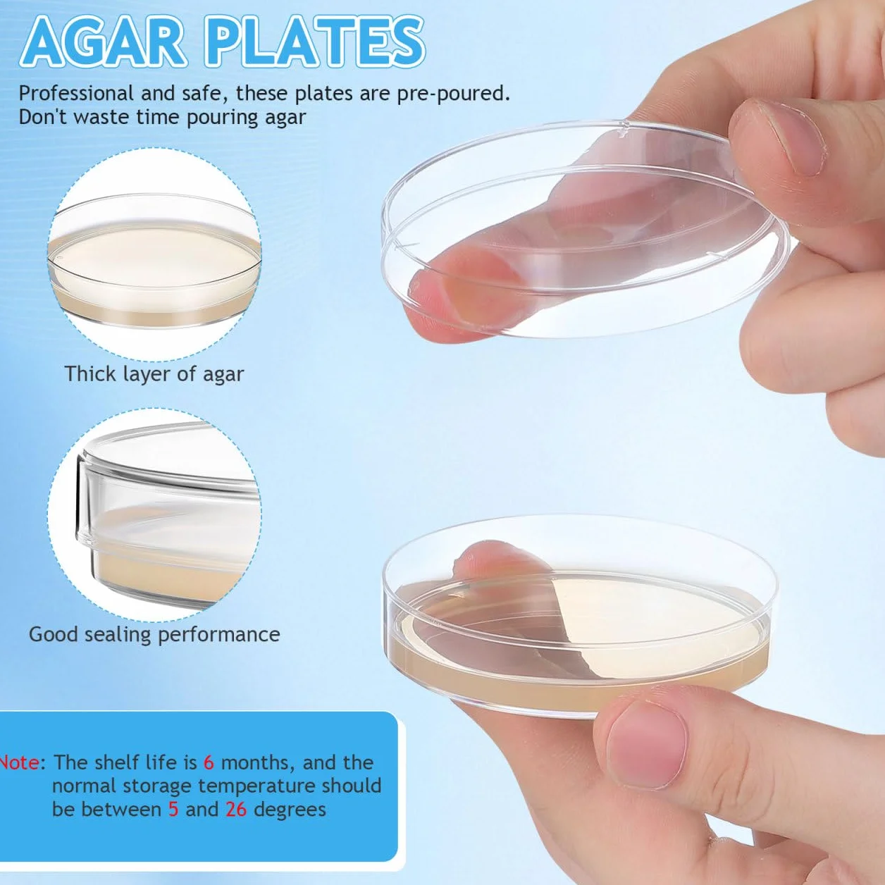 ULTECHNOVO 20 Piastre Di Petri Con Agar Preversato Per Esperimenti Scientifici Piastre Da Laboratorio 7X7Cm Ideali Per Scienze Stem E Progetti Didattici