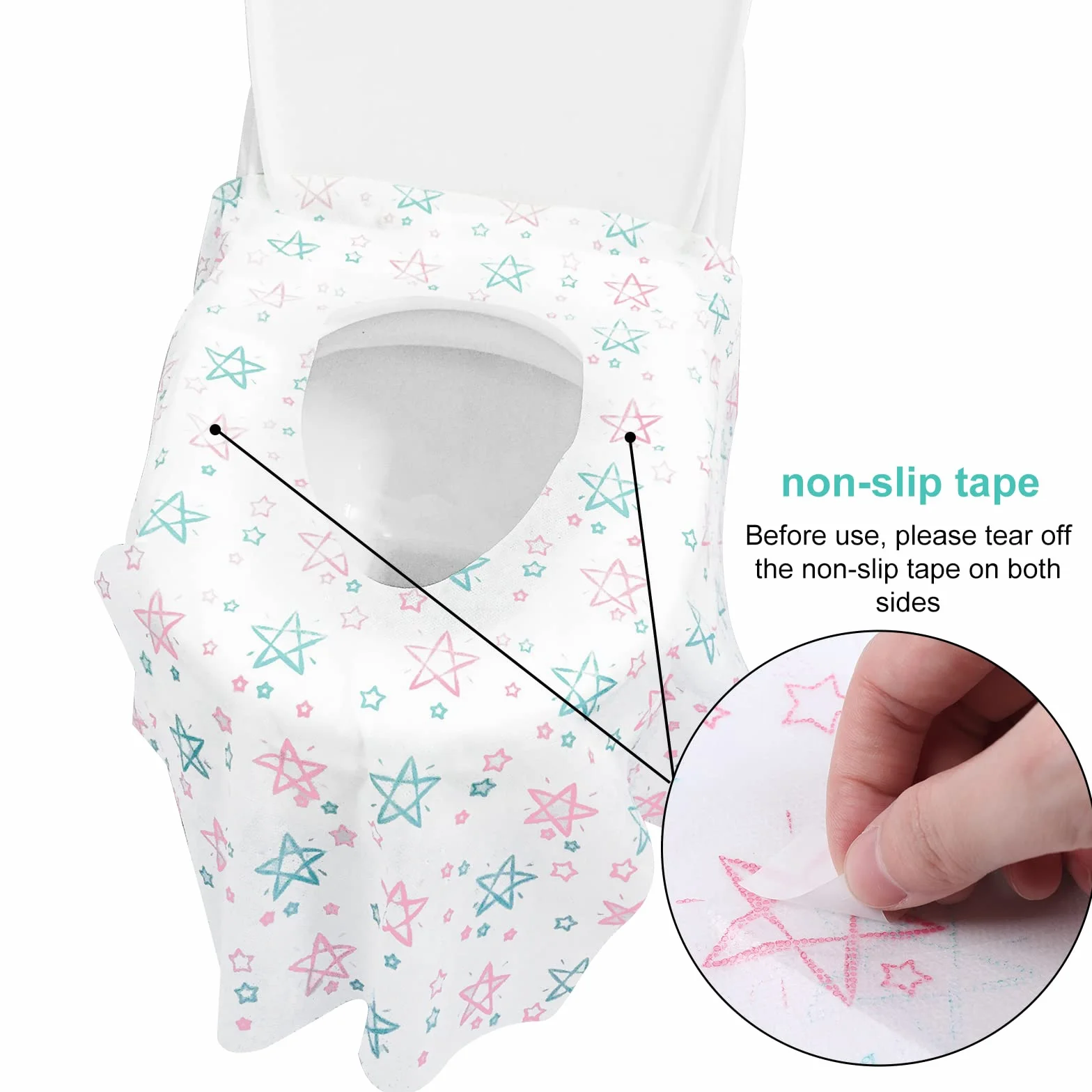 Copriwater Monouso Antibatterico Copri Sedili Impermeabili usa e getta per WC Portatili Toilette da Viaggio e Campeggio 20pcs