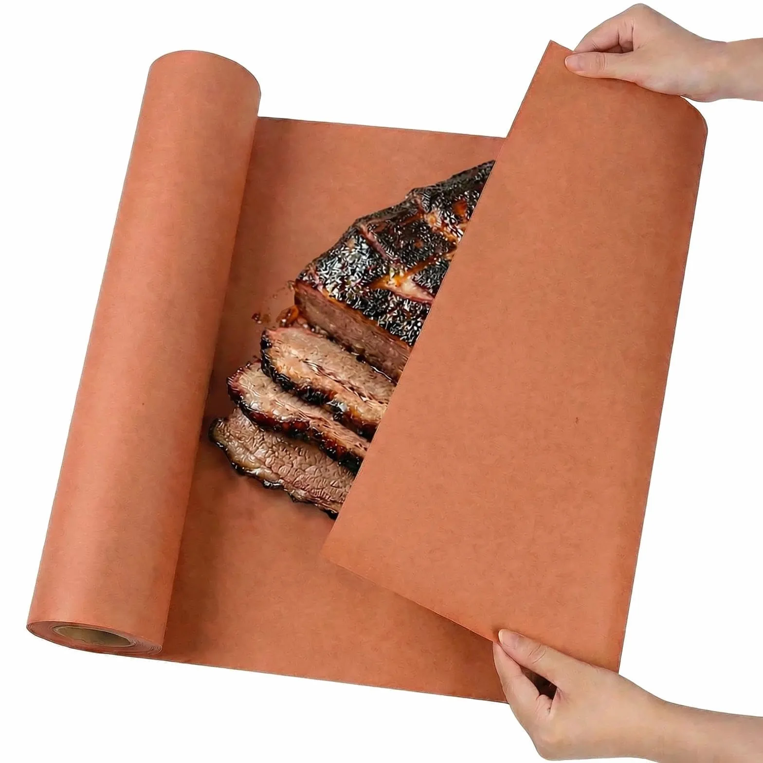 Carta da Macellaio Rosa 40 cm x 10 m – Cartine Lunghe Smoking Naturali – Carta Kraft per BBQ, Griglia e Affumicatura – 100% Cellulosa, Non Rivestita, Resistente al Calore