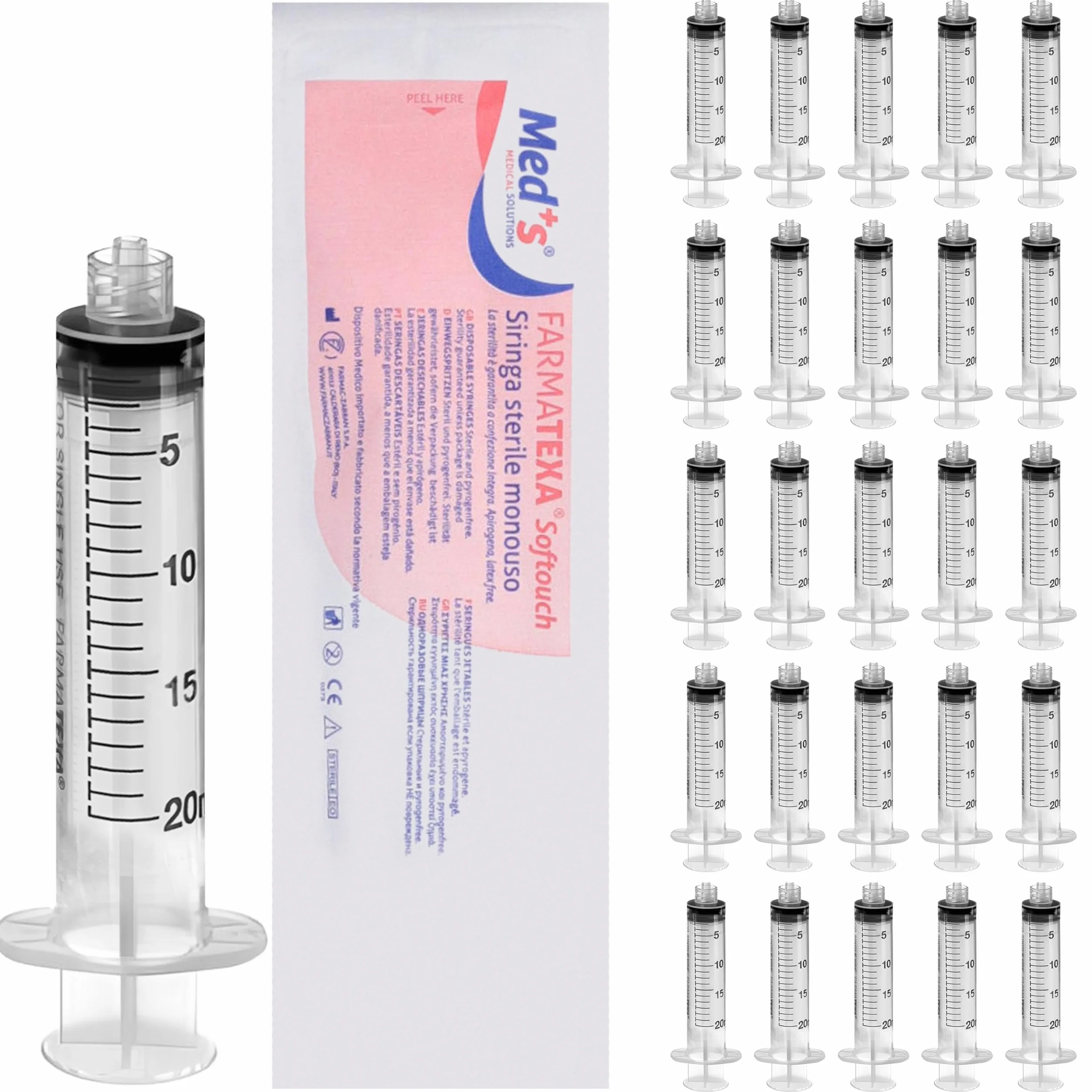 Siringhe monouso sterili 20 ml LUER LOCK - Siringa sterile senza ago