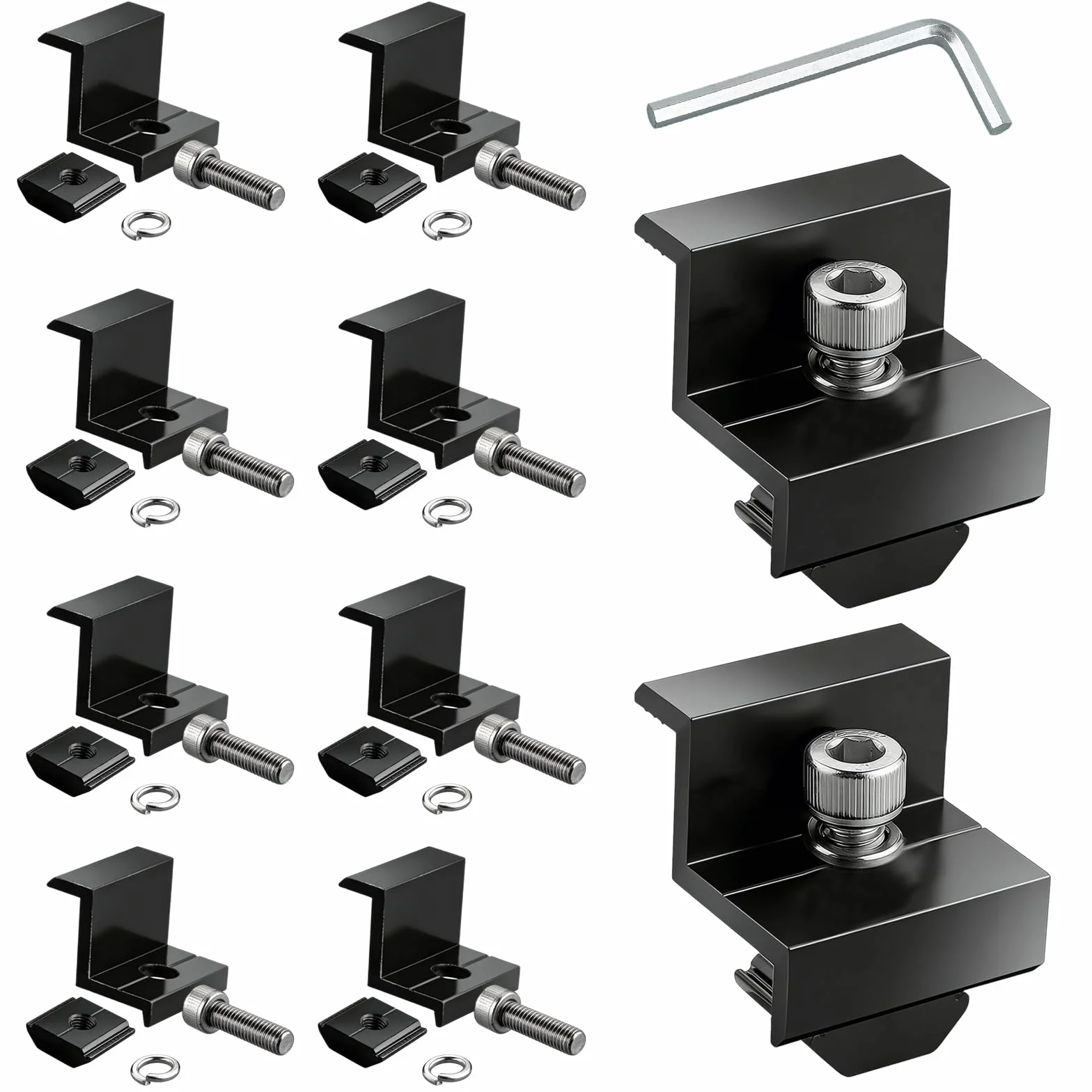 10 Pezzi Montaggio per Pannello Solare 30mm, Staffe in Alluminio a Forma di Z con Morsetti Terminali e Dadi, Supporti per Barche, Moduli Fotovoltaici Su Tetti (10,30mm)
