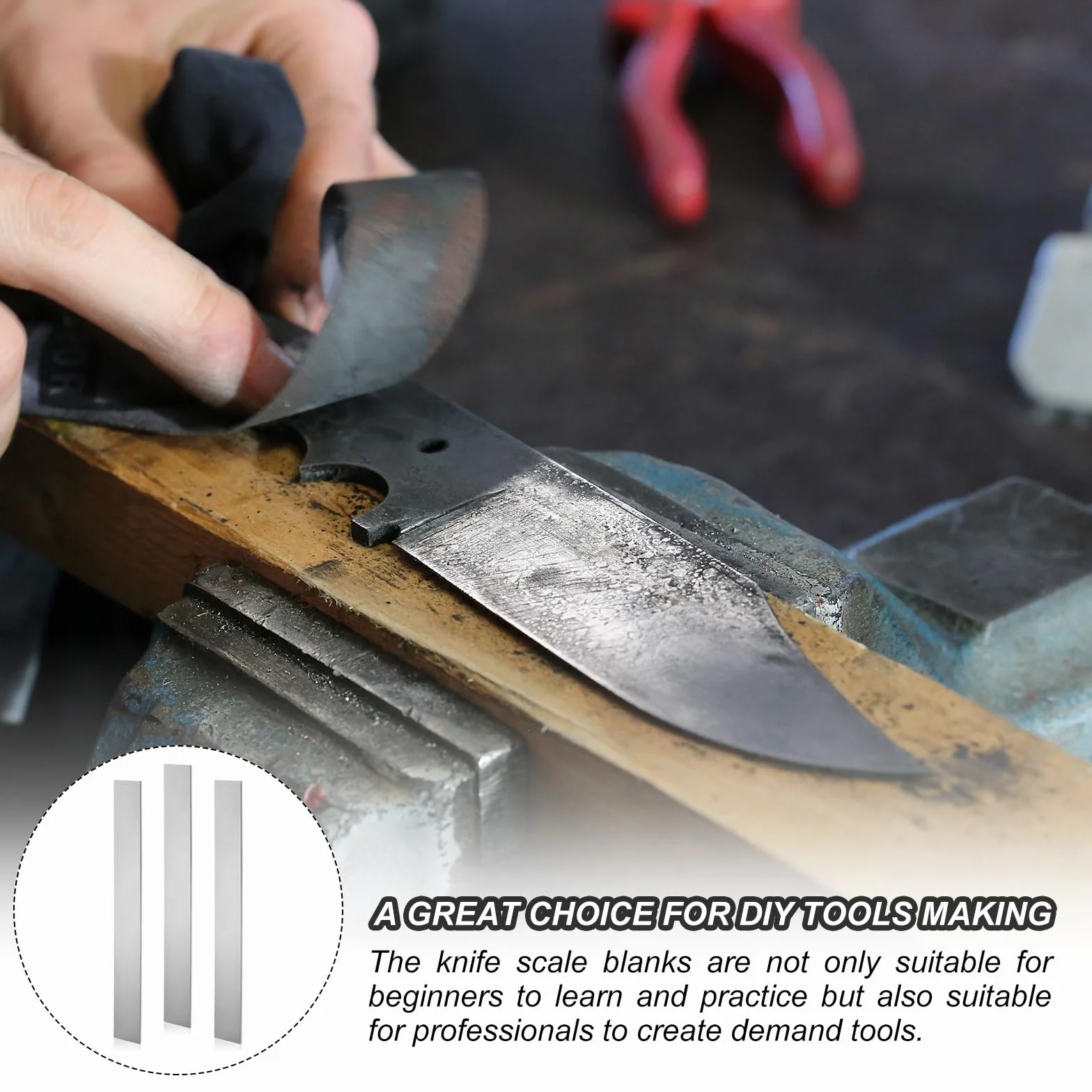 PATIKIL 3pz Acciaio 80CRV2 Realizzazione Coltelli, 12" x 1-1/2" x 1/8" Acciaio Laminato Freddo Ricotto Acciaio Barra Piana per Foglio Metallico, Utilizzo Professionale e Hobbistico