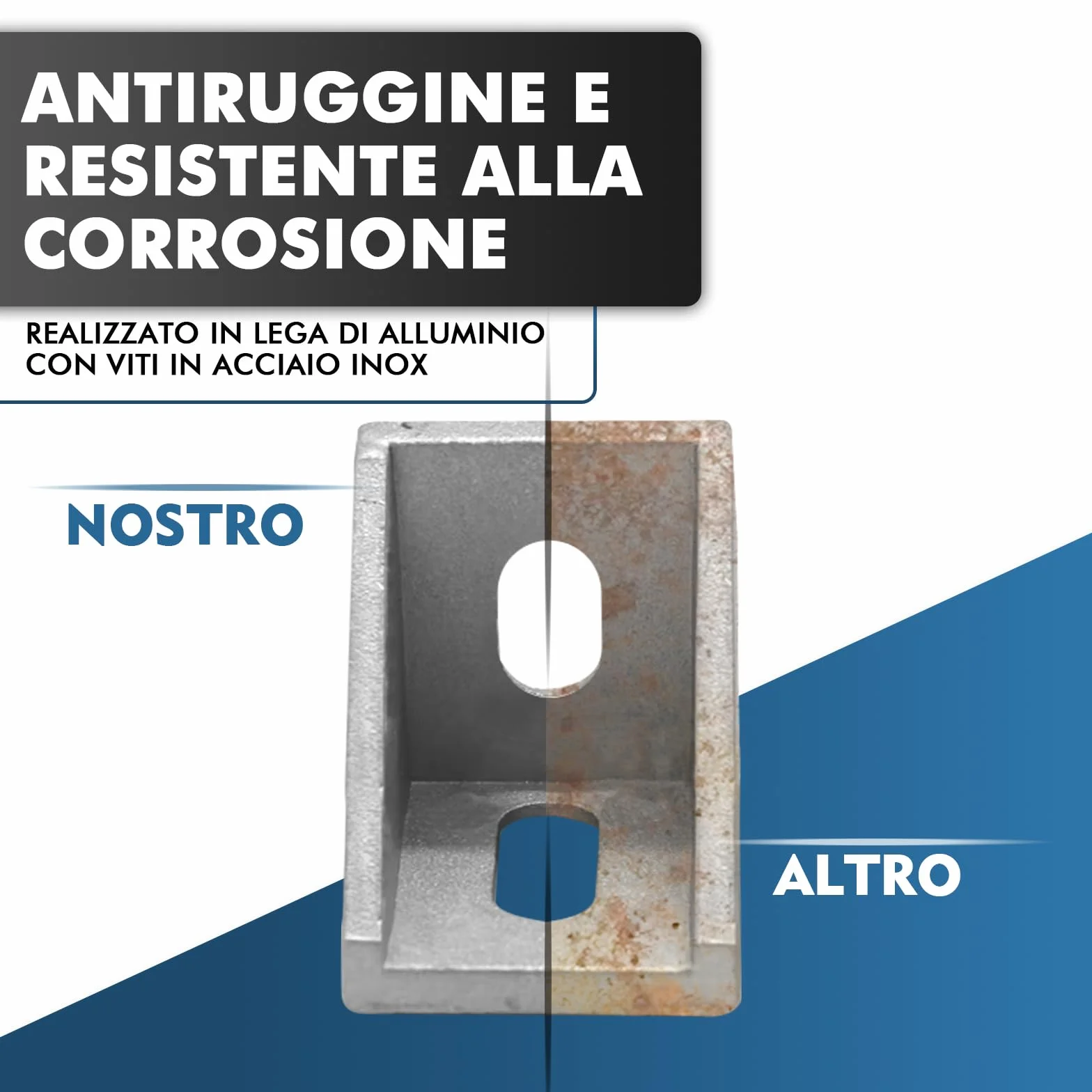 Profilo in Alluminio Angolare 20x20mm 12pz Connettore Angolare 90 Gradi