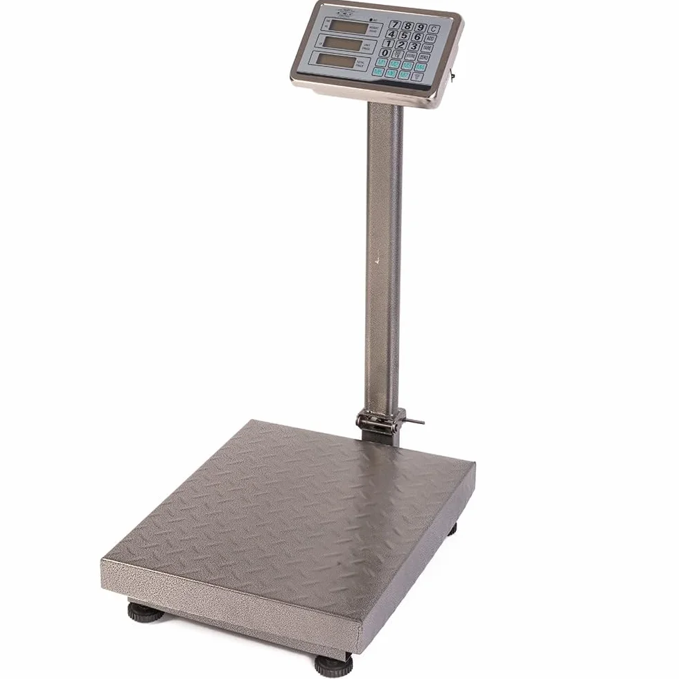 SQUADO Bilancia Digitale Professionale 300 kg Display LCD Base Acciaio Inox Piattaforma Antiscivolo