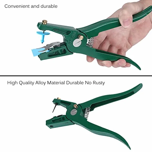 Pinza Marchi Auricolari,Pinze Targhetta Orecchia Bestiame In Acciaio,Pinza Per Marche Auricolari con Perno di Ricambio,Strumento Installazione Targhette Orecchia Maiale Mucca Pecora