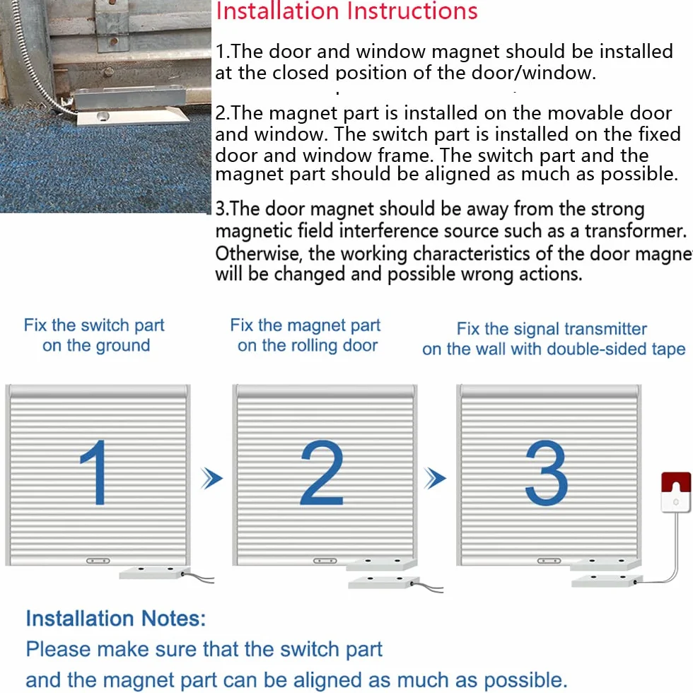 Gebildet Home Security Wired Rolling Door Contatto Magnetico Interruttore Reed Interruttore Magnetico Con 2Fili Per,Magnete Near - Connect Circuit, Magnet Away - Break Circuit, Applicazioni MC-58