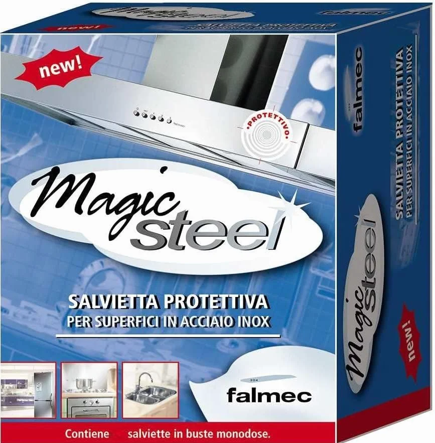 Falmec Magic Steel 10 salviette per pulizia e protezione acciaio