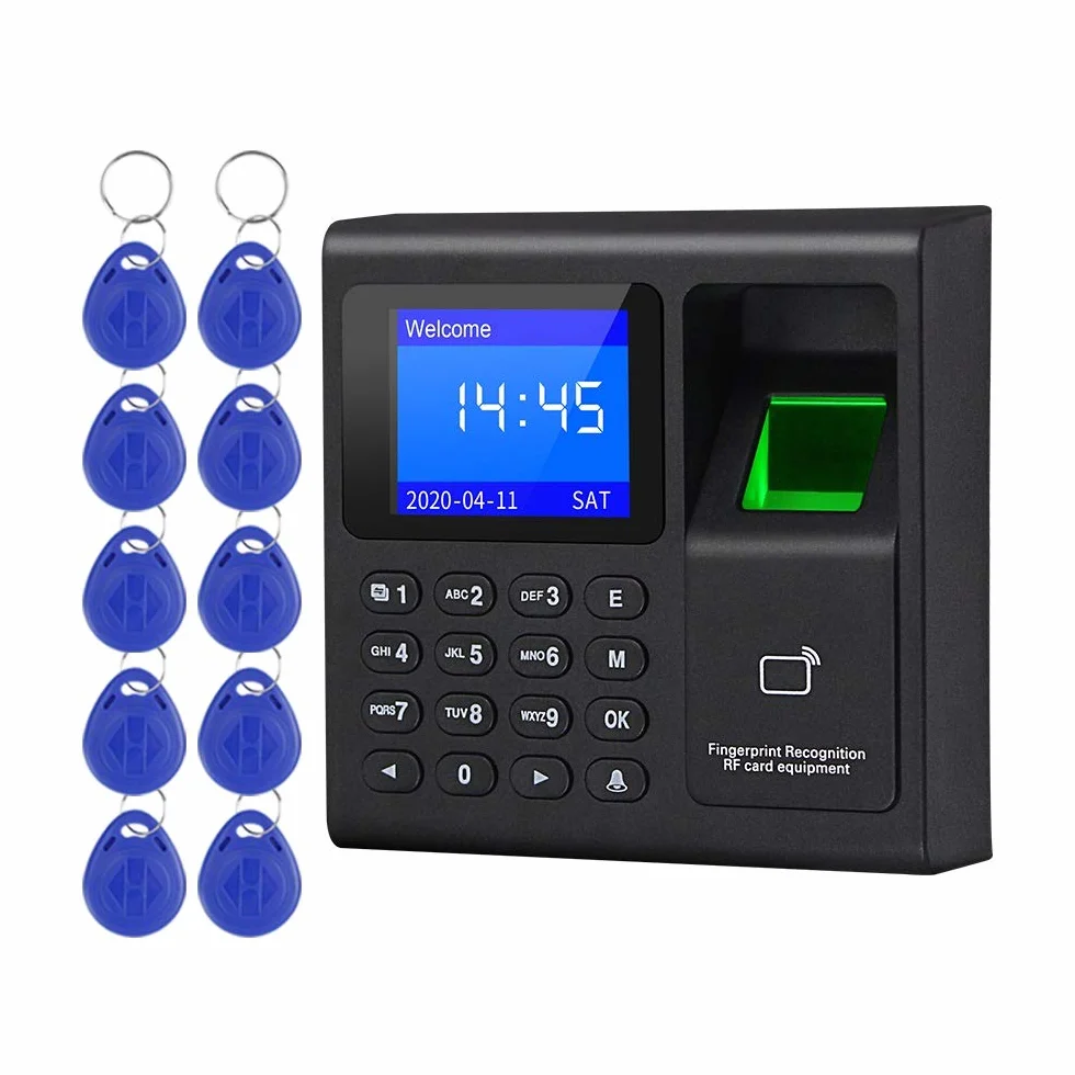 LIBO Impronta digitale biometrica intelligente Presenze di tempo Macchina Orologio Registratore Dipendente Dispositivo di controllo Accesso Tastiera di controllo con portachiavi RFID