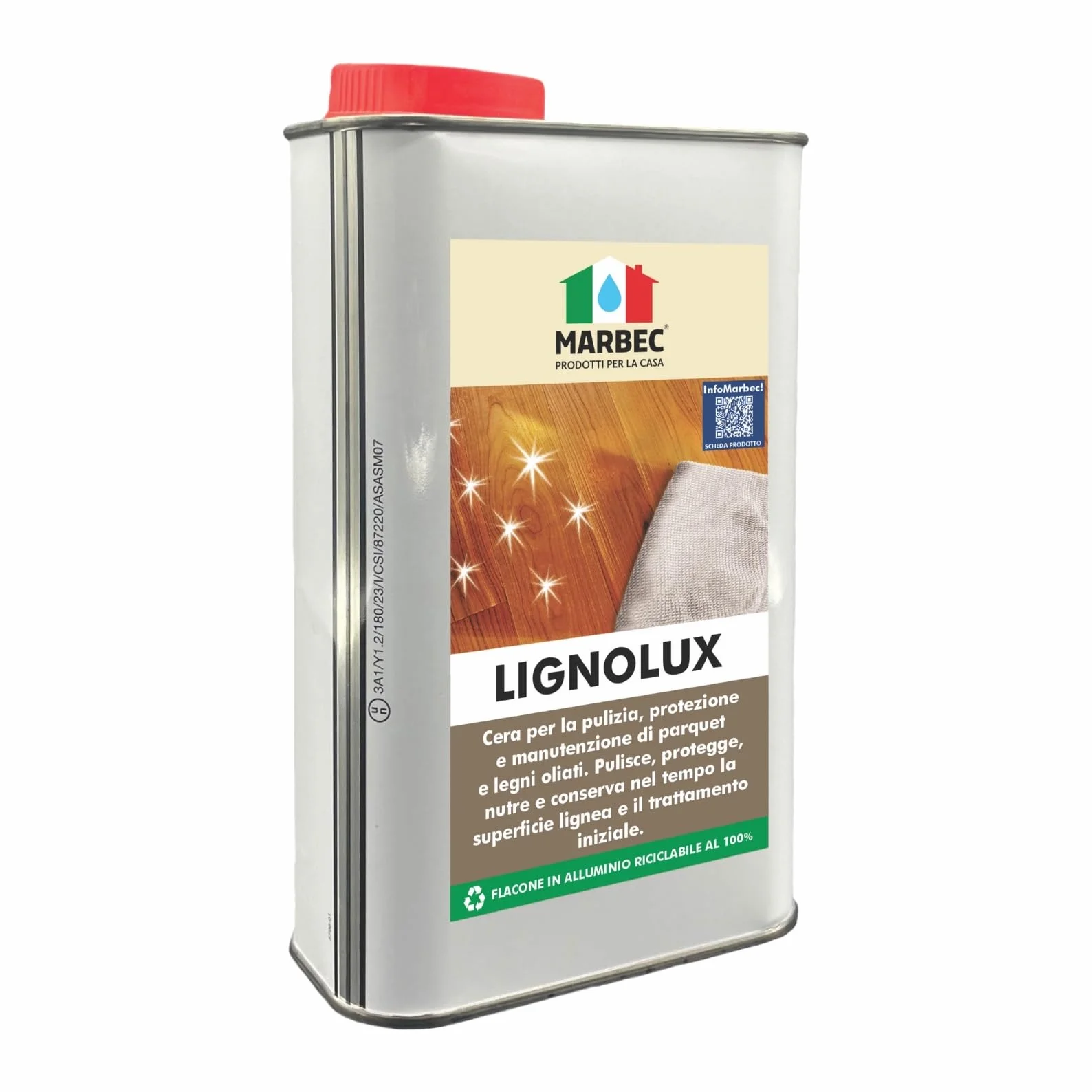 MARBEC LIGNOLUX 1LT Lavaincera specifico per la pulizia, protezione e manutenzione delle superfici in legno interne impregnate a olio e/o cera.