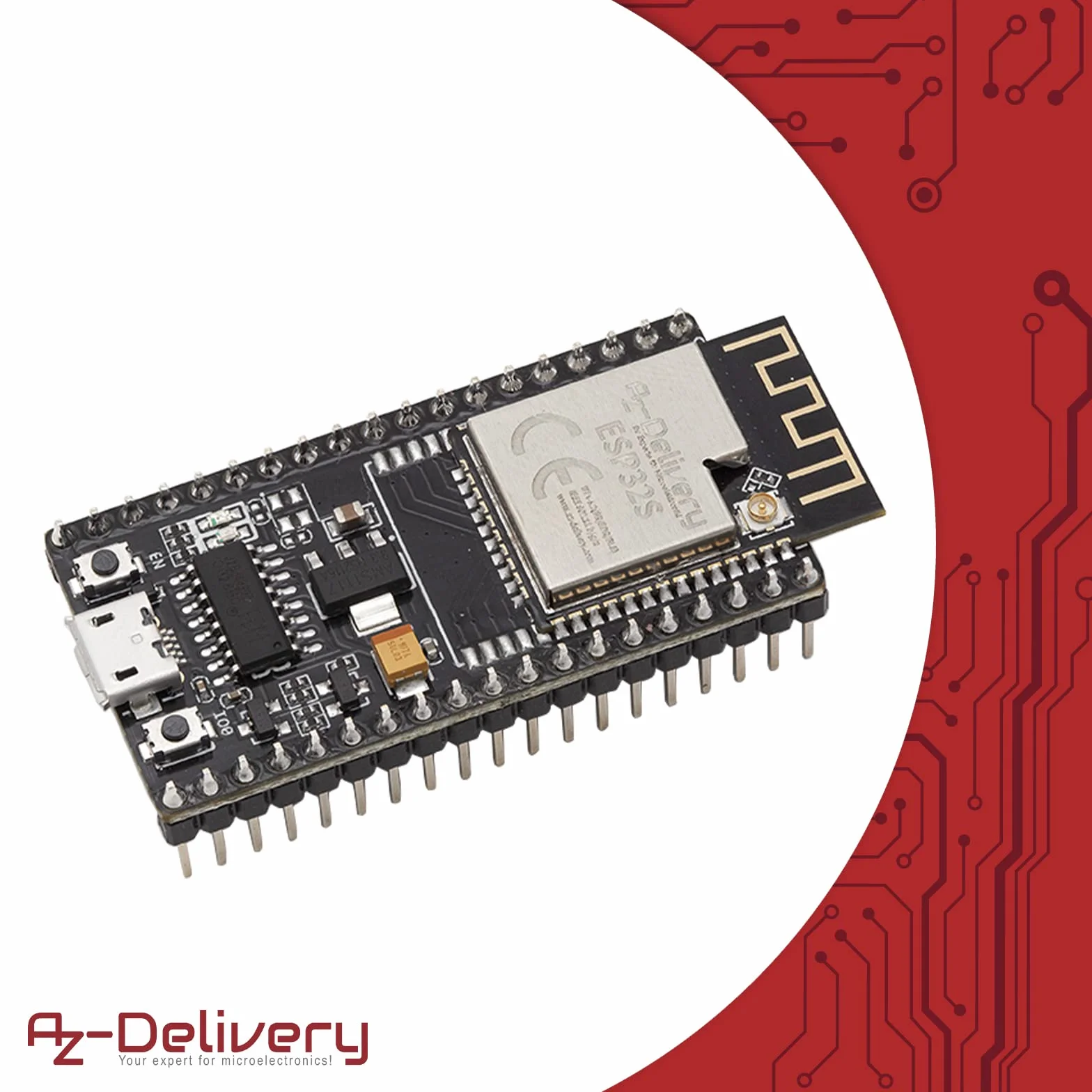 AZDelivery NodeMCU ESP32 S Kit Bluetooth Audio BLE MCU Moduli di sviluppo Wifi Board con 2,4 GHz WLAN Dual Core CPU Processore integrato 2-in-1 Microcontroller incluso E-Book