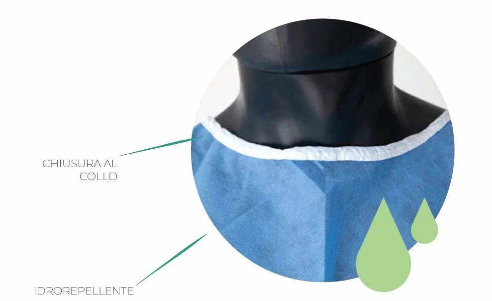 Camici Chirurgici Monouso Virsus 6001 Blu TNT 40gr Polsini Maglia NON Sterile Dispositivo Medico Classe I