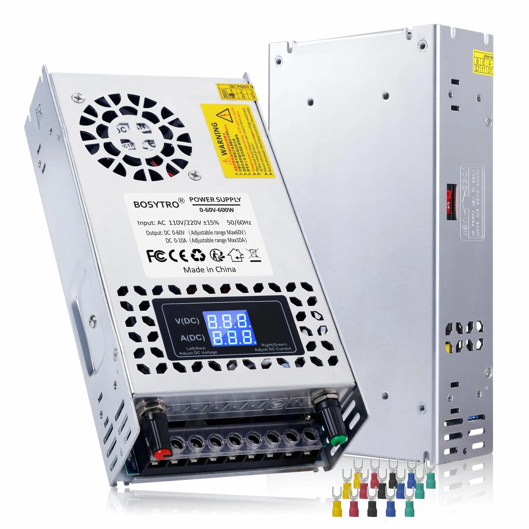 Regolabile Trasformatore AC110/220V DC 0-60V 0-10A 600W tensione display digitale Alimentazione switching regolata DC Adatto per motori di controllo della velocità,sistemi di stampanti 3D