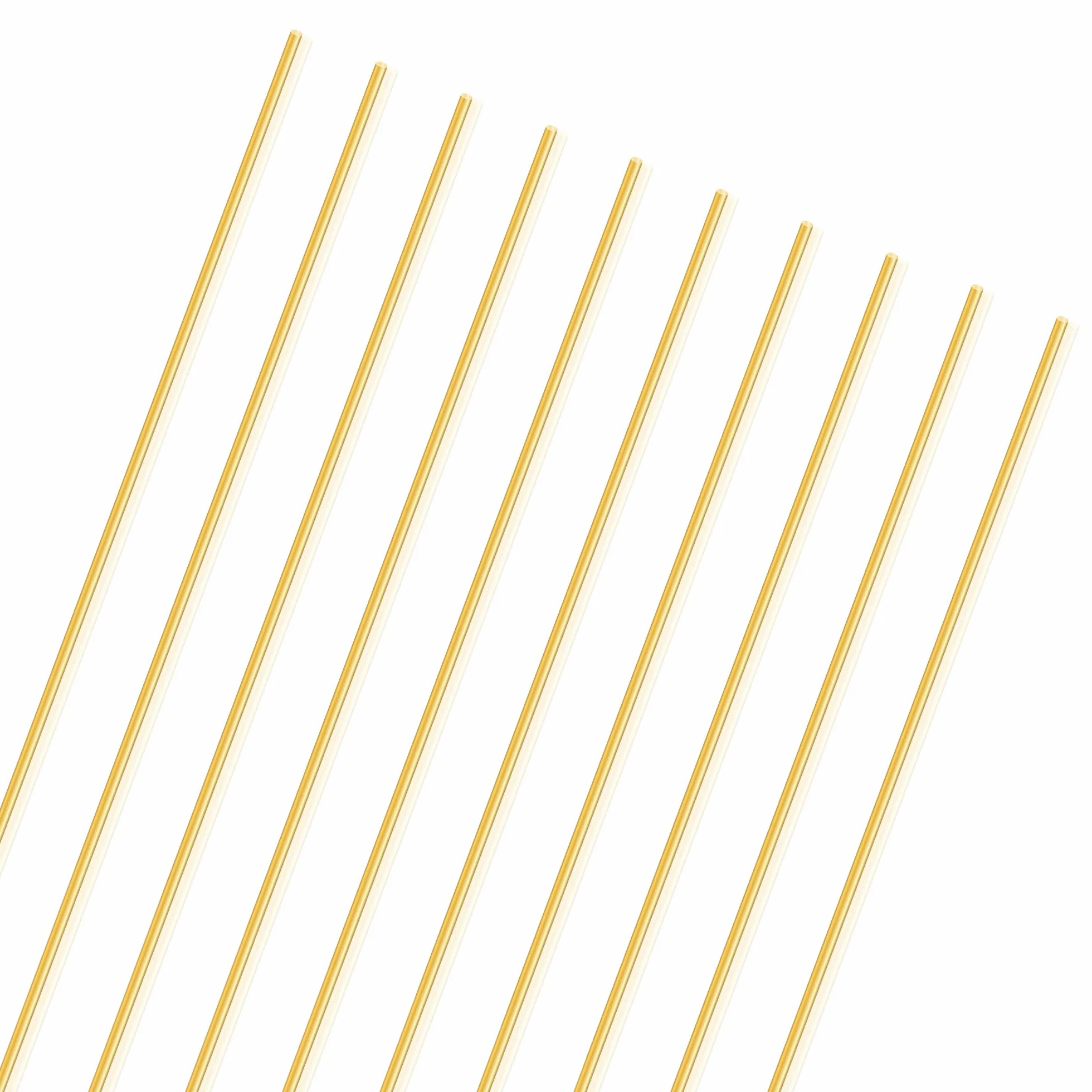 Asta rotonda in ottone, 1 mm x 250 mm, barra rotonda in ottone massiccio, per fai da te (10 pezzi)