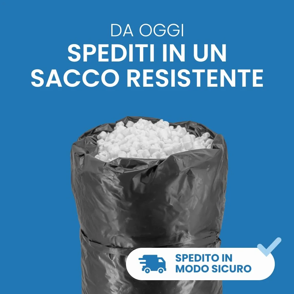 IMBALLAGGI 2000 Sacco Patatine Polistirolo 250 Litri Espanso Antistatico Riciclato per Imballaggio Spedizioni