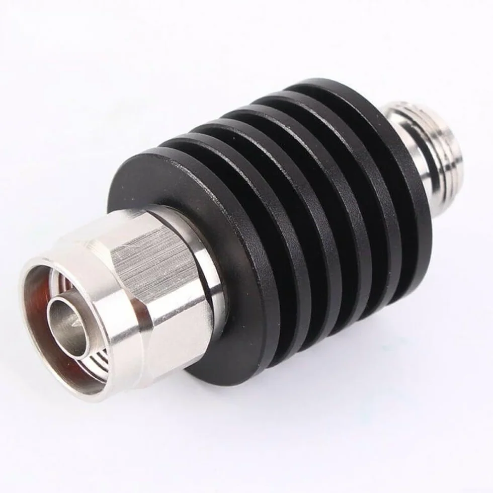 Zoegneer Attenuatore coassiale circolare RF tipo N, 10 W, da maschio a femmina, CC 3 GHz, 50 Ohm, in acciaio inox, per apparecchiature di comunicazione a microonde (15DN)