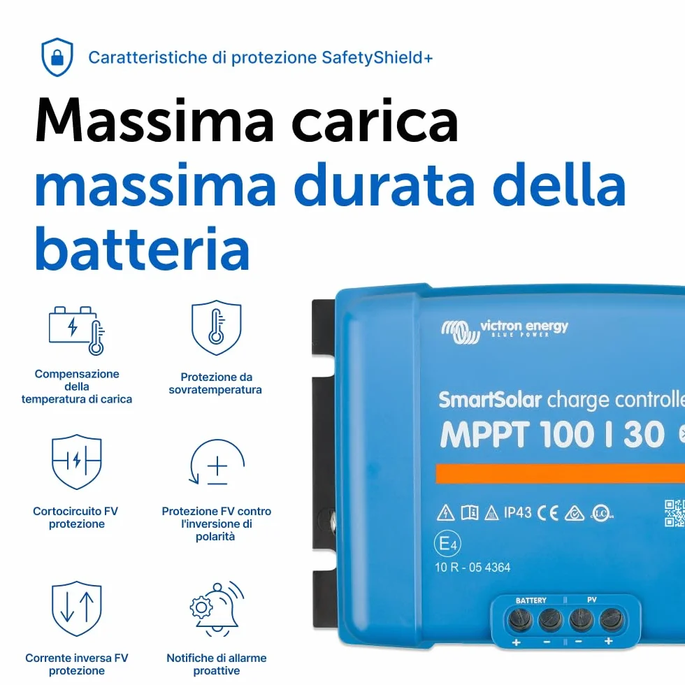 Victron Energy SmartSolar MPPT 100V 30A 12/24V Regolatore di Carica Solare Bluetooth