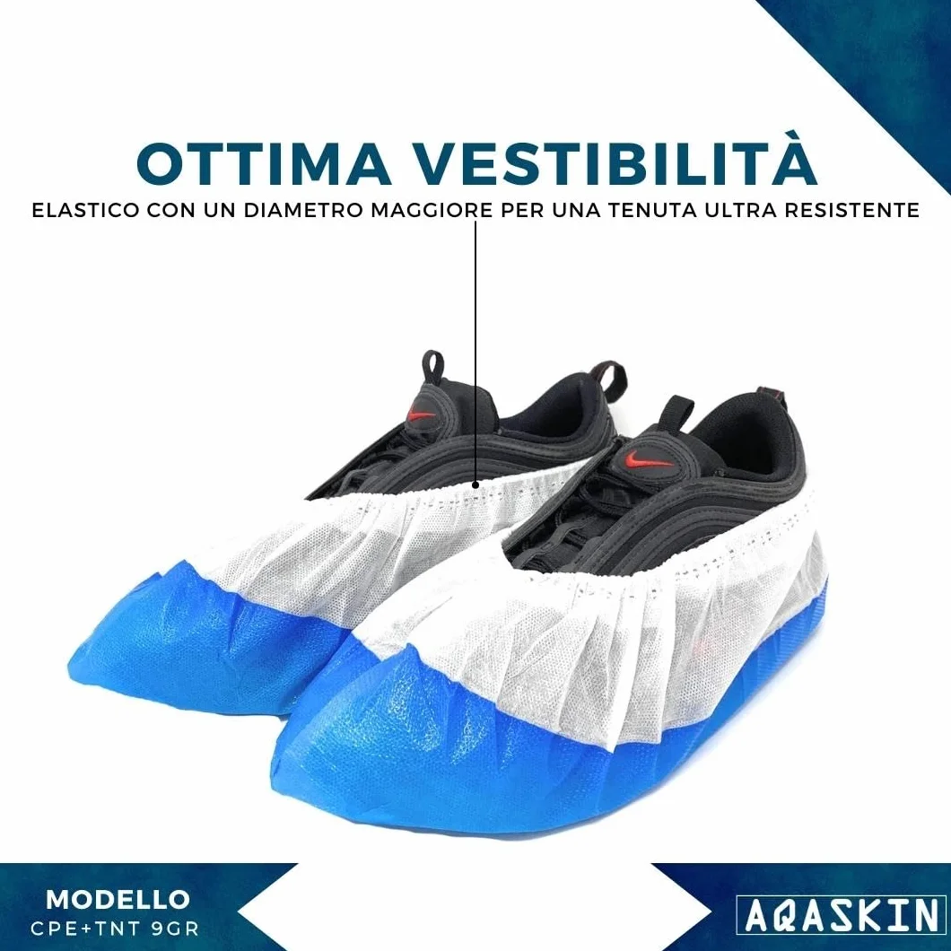 Copriscarpe Monouso Impermeabili Extra Resistenti Suola Goffrata CPE TNT 100 pz