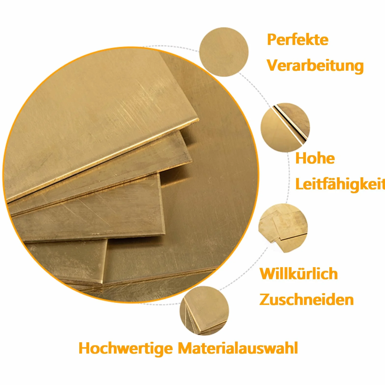 16 Pcs Piastre in Ottone Dorato 0,5 x 50 x 50 mm, Fogli Decorativi in Ottone con Piastra Metallica H62, Pellicola Sottile Resistente Fissa per Fai da Te, Artigianato e Creazione di Gioielli