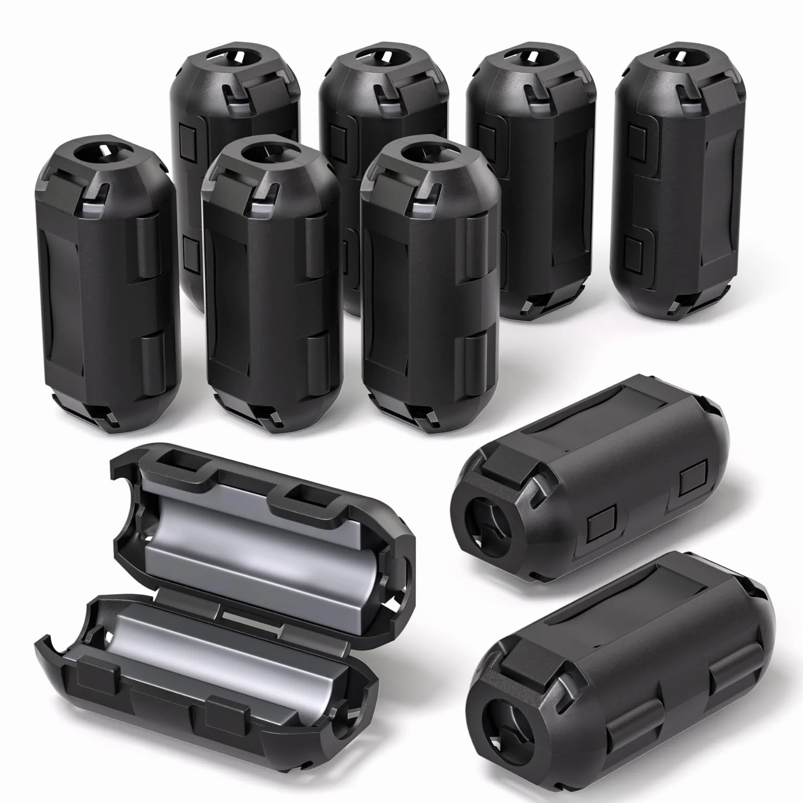 Anello di ferrite Clip-on EMI Noise Suppressor 7 mm per cavi USB audio video alimentazione
