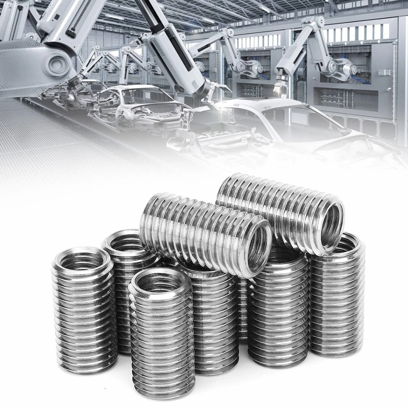 Dado Riduttore Inserto Filettato M12 a M16, Adattatore Filettato Acciaio Inox 10 Pezzi