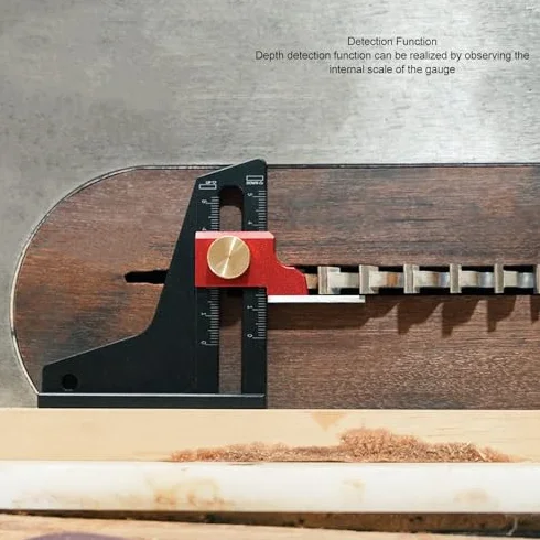 Calibro di Altezza in Lega di Alluminio 0-50 mm Strumento per Lavorazione del Legno Righello di Profondità