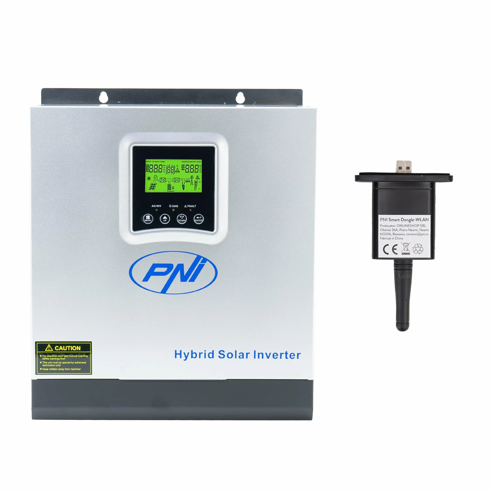PNI GreenHouse SC1800C PRO Inverter solare, 3KW 13A 3000VA, 24V, MPPT 60A, Off Grid Pure Sine Hybrid