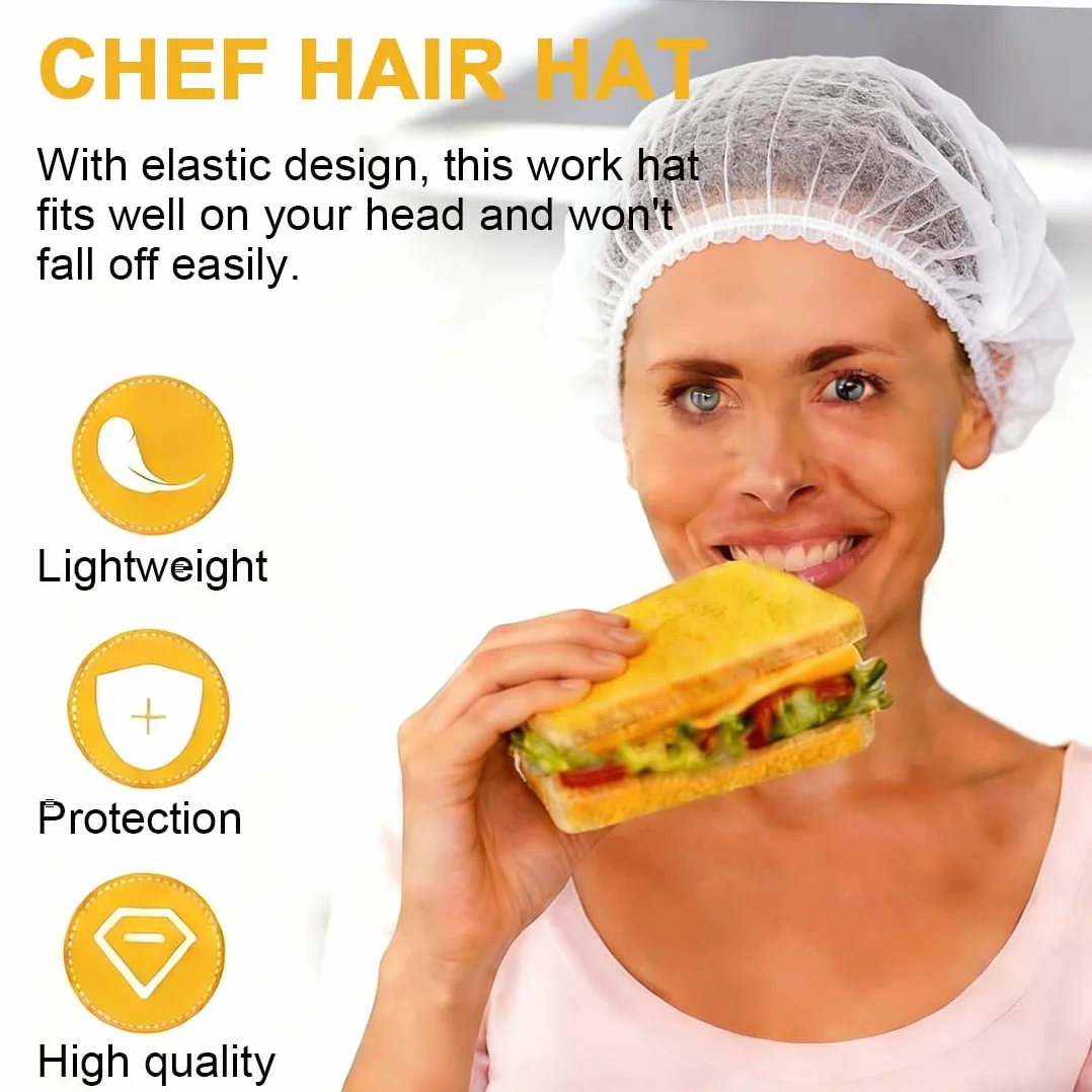 Rete Elastica Per Capelli Cucina Cappello Da Cuoco Unisex Regolabile Riutilizzabile Lavabile 4 Pezzi