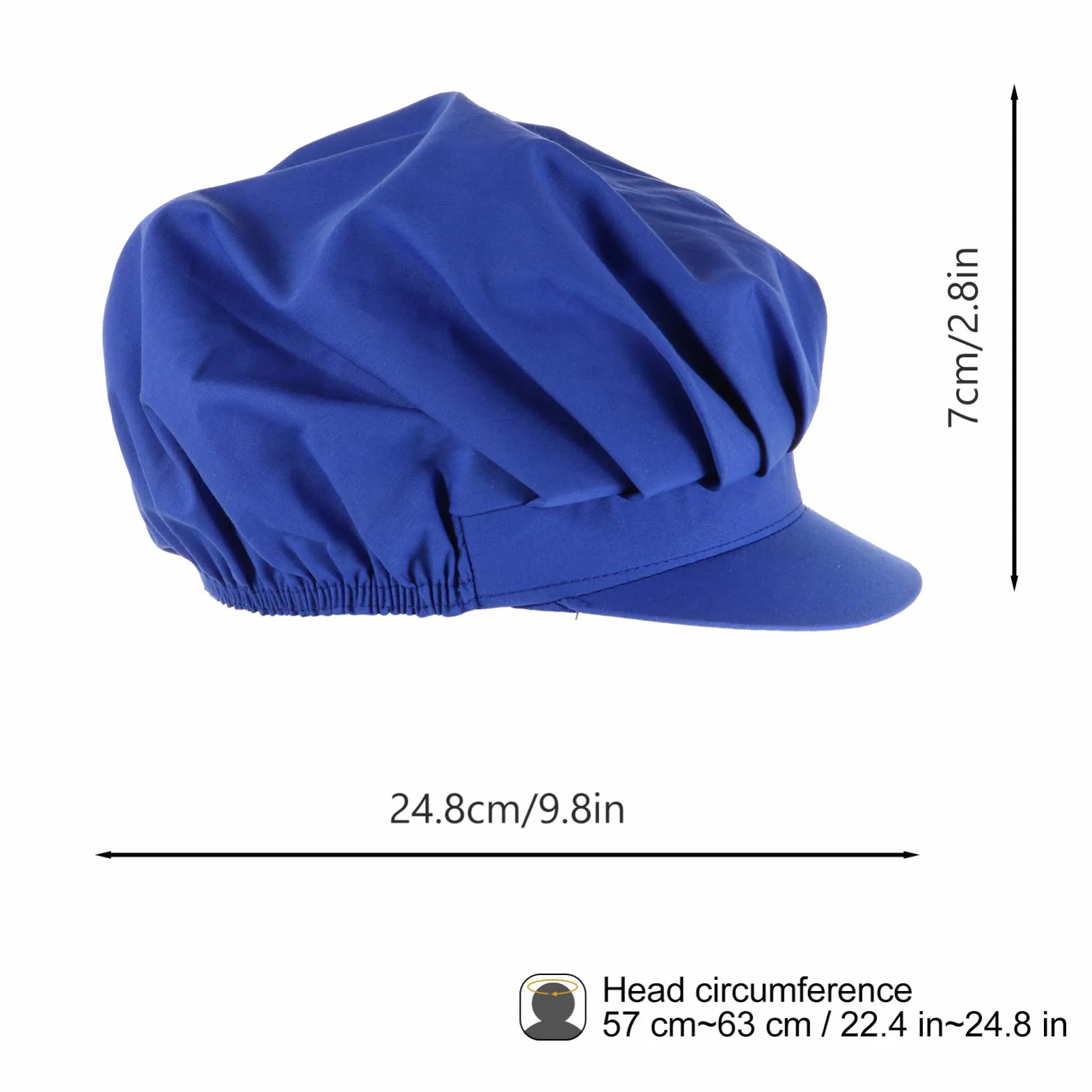HEALLILY Chef Cap Cappello Elastico in Cotone Traspirante per Cucina Uomini Donne Blu