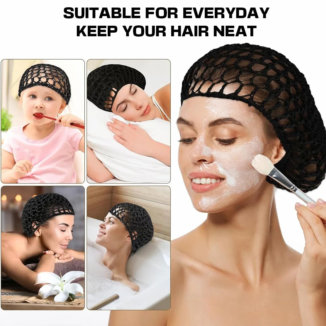 Rete Per Capelli All'Uncinetto 2 Pezzi, Rete Per Capelli Per Dormire, Involucro Per Capelli Lunghi