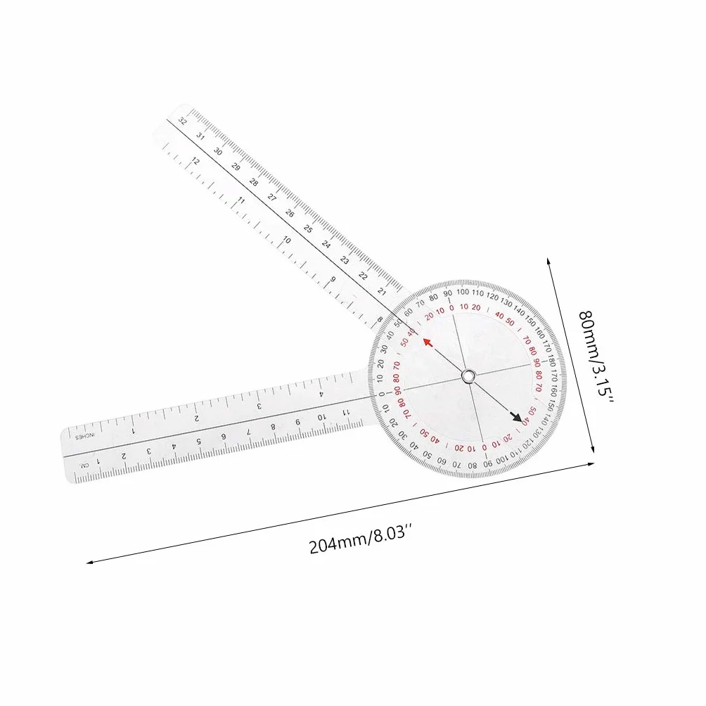 Goniometro Medico 33 cm Righello Calibrato Ortopedia Angolo Dito Spinale
