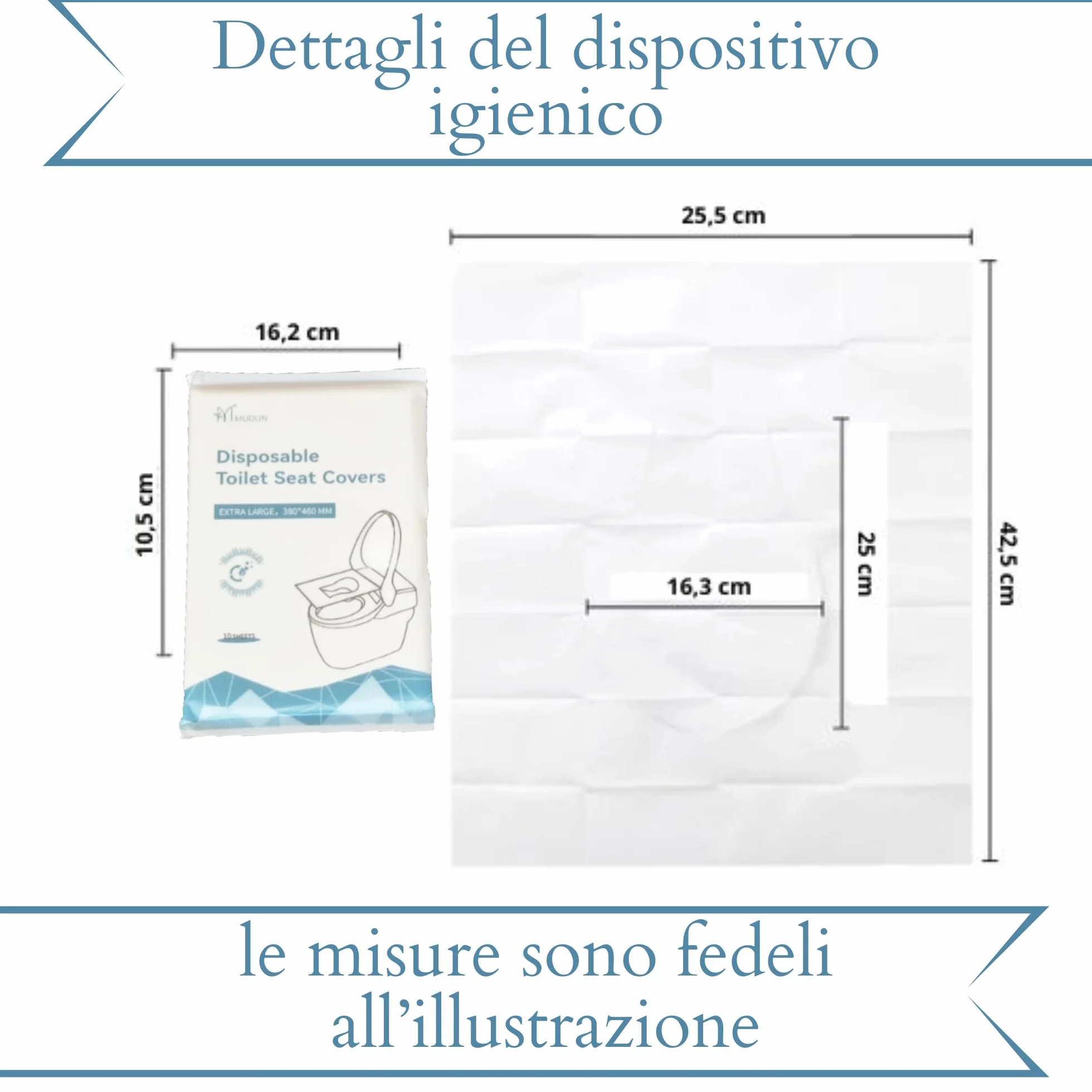 Copriwater usa e getta biodegradabili 50 Pezzi igienici monouso viaggio carta