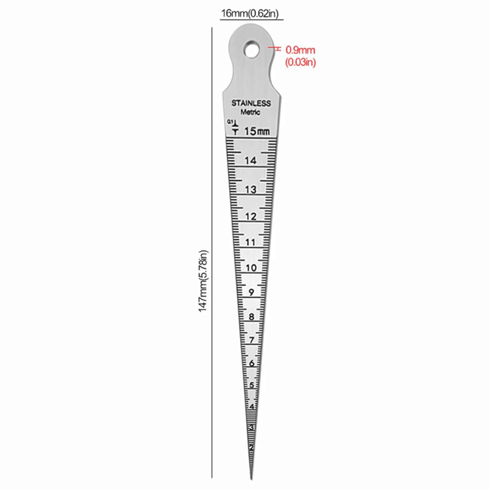 Calibro per fori in acciaio inossidabile con scale, set di misura precisione