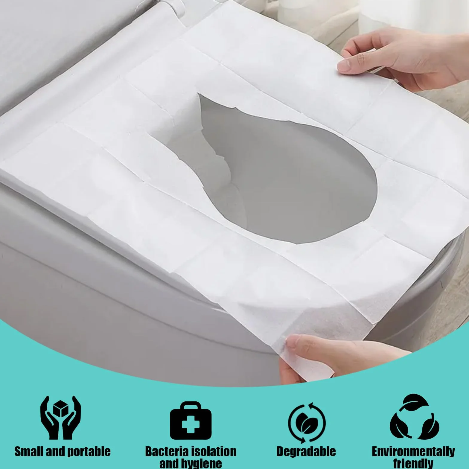 Copriwater usa e getta biodegradabili monouso 60 pezzi per WC viaggio