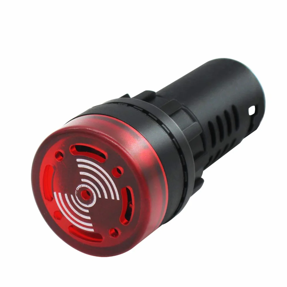 mxuteuk 2 pezzi 22mm AC/DC 24V LED rosso cicalino lampeggiante indicatore di avvertimento AD16-22SM-RR24V