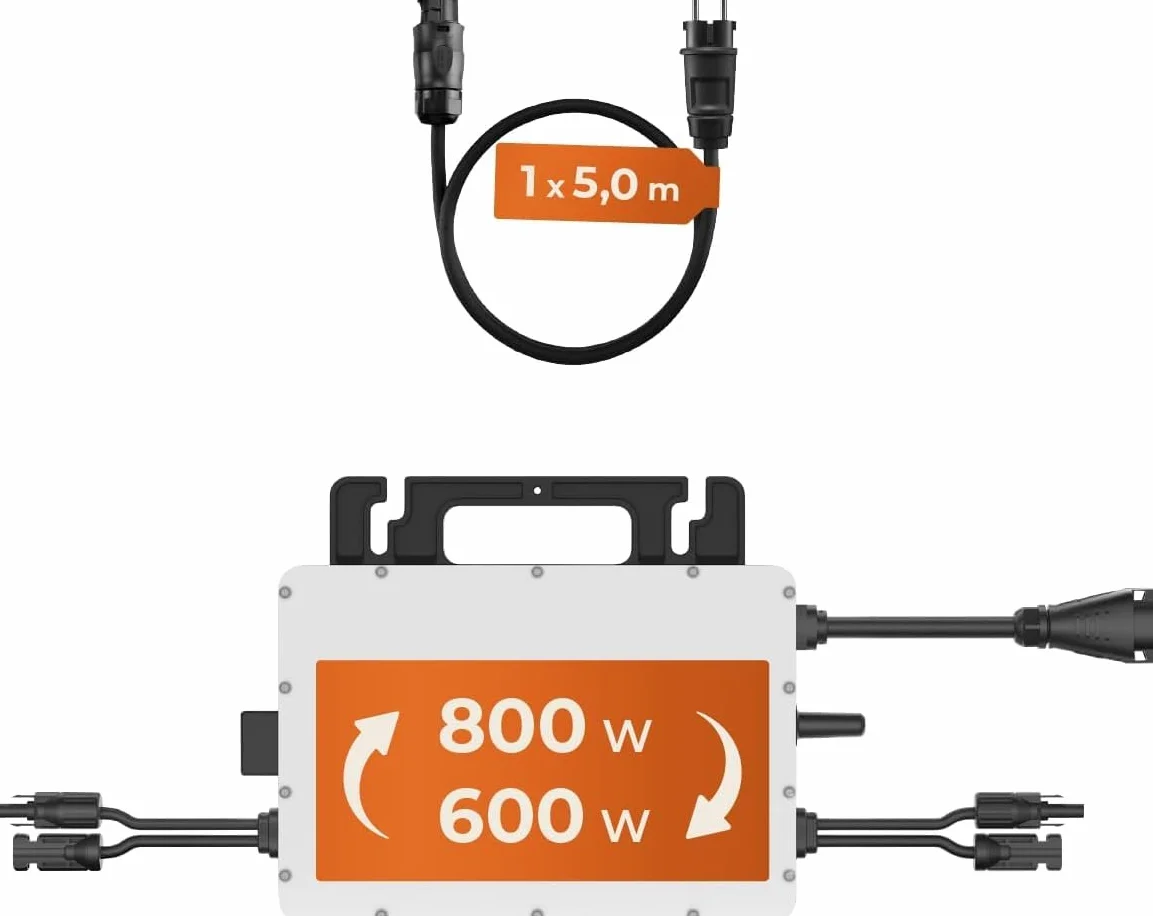 Hoymiles HMS-800W-2T Micro Inverter con WiFi integrato per centrale elettrica da balcone (tasso di controllo: 0% secondo § 12 paragrafo 3 UStG)
